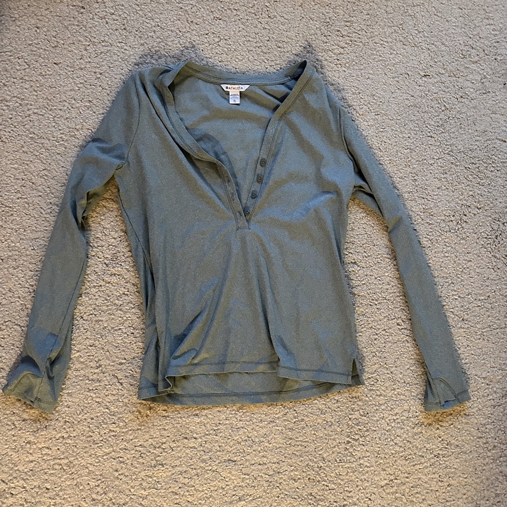 Athleta Long Sleeve - muted blue/gray color